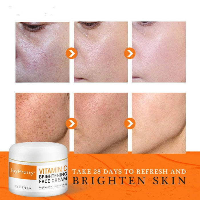 Brighten Skin Tone And Improve Dullness Cream - Classy Troves50gclassy trovesBrighten Skin Tone And Improve Dullness CreamTake your skincare routine to the next level with our Vitamin C Cream. Suitable for all skin types, this luxurious lotion combines Niacinamide and Allantoin to leave your skin feeling moisturized and hydrated.