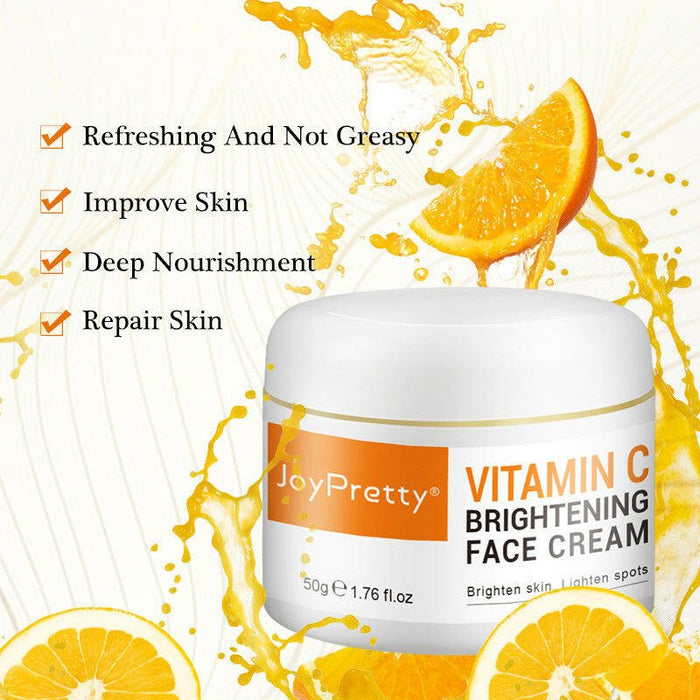 Brighten Skin Tone And Improve Dullness Cream - Classy Troves50gclassy trovesBrighten Skin Tone And Improve Dullness CreamTake your skincare routine to the next level with our Vitamin C Cream. Suitable for all skin types, this luxurious lotion combines Niacinamide and Allantoin to leave your skin feeling moisturized and hydrated.