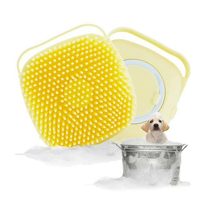 Dog Bathing Brush with Shampoo Dispenser – Soft Silicone Pet Massage Brush for Dogs and Cats, Rubber Bristles for Grooming - Classy TrovesClassy TrovesDog Bathing Brush with Shampoo Dispenser – Soft Silicone Pet Massage Brush for Dogs and Cats, Rubber Bristles for GroomingTransform your pet's bath time into a luxurious spa experience with our Dog Bathing Brush with Shampoo Dispenser. Imagine the soft si