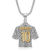 Messi jersey pendant necklace with zircon embellishments, showcasing the number 10 in a hip hop style.