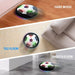 Hover soccer ball toy gliding on hard wood, tile, and smooth floors, showcasing versatile indoor play.