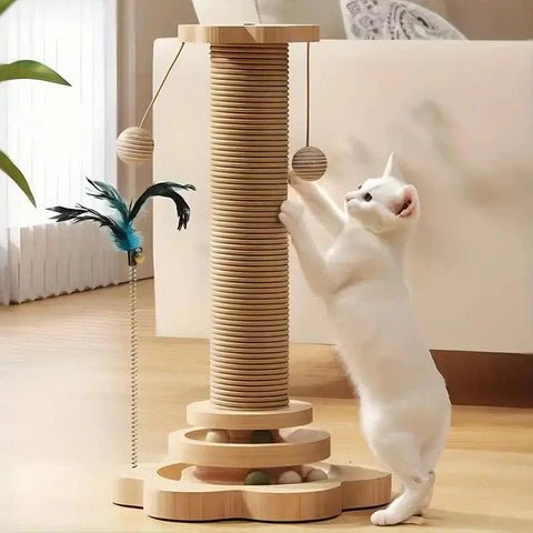 Interactive Cat Scratcher and Turntable Toy – Durable Sisal Scratching Board with Funny Cat Stick & Balls - Classy TrovesClassy TrovesInteractive Cat Scratcher and Turntable Toy – Durable Sisal Scratching Board with Funny Cat Stick & BallsIntroducing the Interactive Cat Scratcher and Turntable Toy - the ultimate entertainment solution for your beloved feline companion. Watch as your cat