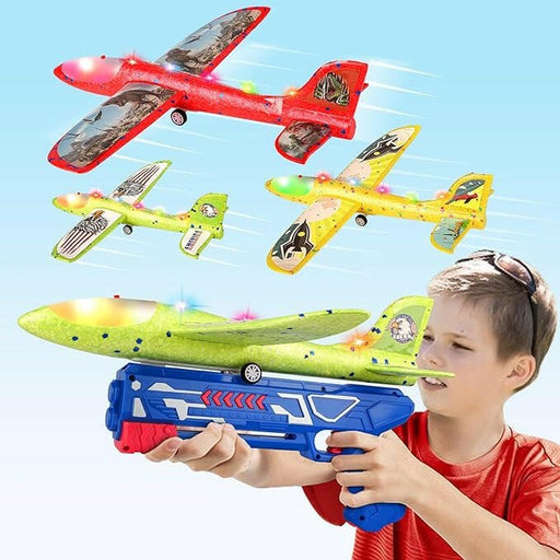 Kids Airplane Launcher Toys 12.2'' LED Foam Glider Catapult Gun Plane Toy for Boys Outdoor Flying Toys Birthday Gifts for Boys - Classy TrovesRedClassy TrovesKids Airplane Launcher Toys 12.2'' LED Foam Glider Catapult Gun Plane Toy for Boys Outdoor Flying Toys Birthday Gifts for BoysIgnite your child's spirit of adventure with the LED Foam Glider Airplane Launcher Toy! This unique 12.2 - inch foam plane comes eq