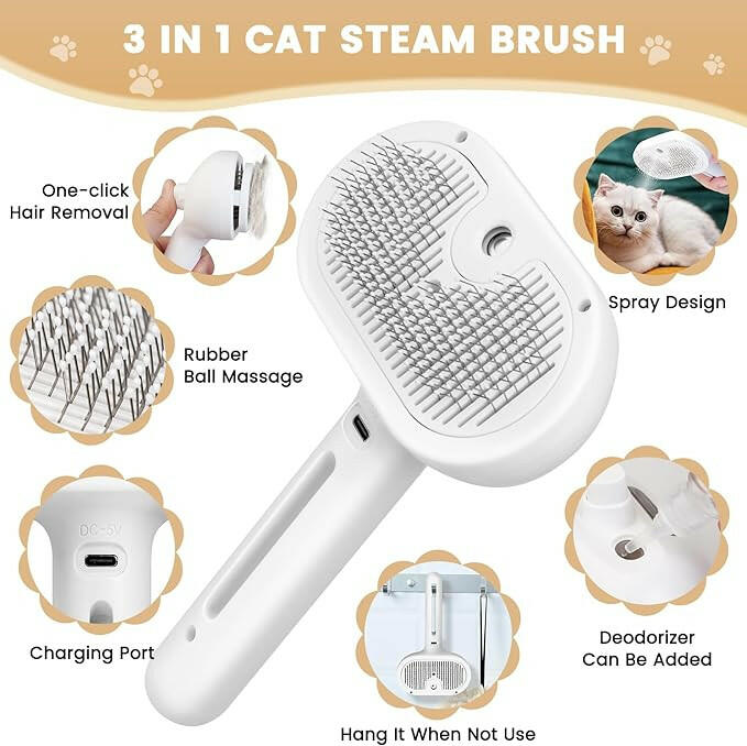 Upgraded Pet Spray Grooming Comb - Steam Brush for Floating Hair Removal & Styling - Classy TrovesClassy TrovesUpgraded Pet Spray Grooming Comb - Steam Brush for Floating Hair Removal & StylingTransform grooming time into a luxurious spa experience for your furry friends with the upgraded Pet Spray Grooming Comb. Let the gentle steam brush soften and shine their c