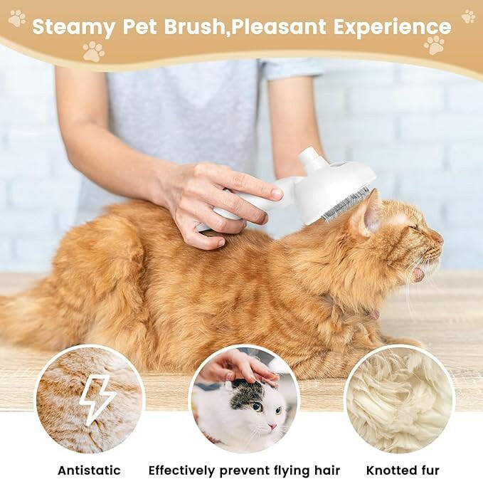 Upgraded Pet Spray Grooming Comb - Steam Brush for Floating Hair Removal & Styling - Classy TrovesClassy TrovesUpgraded Pet Spray Grooming Comb - Steam Brush for Floating Hair Removal & StylingTransform grooming time into a luxurious spa experience for your furry friends with the upgraded Pet Spray Grooming Comb. Let the gentle steam brush soften and shine their c